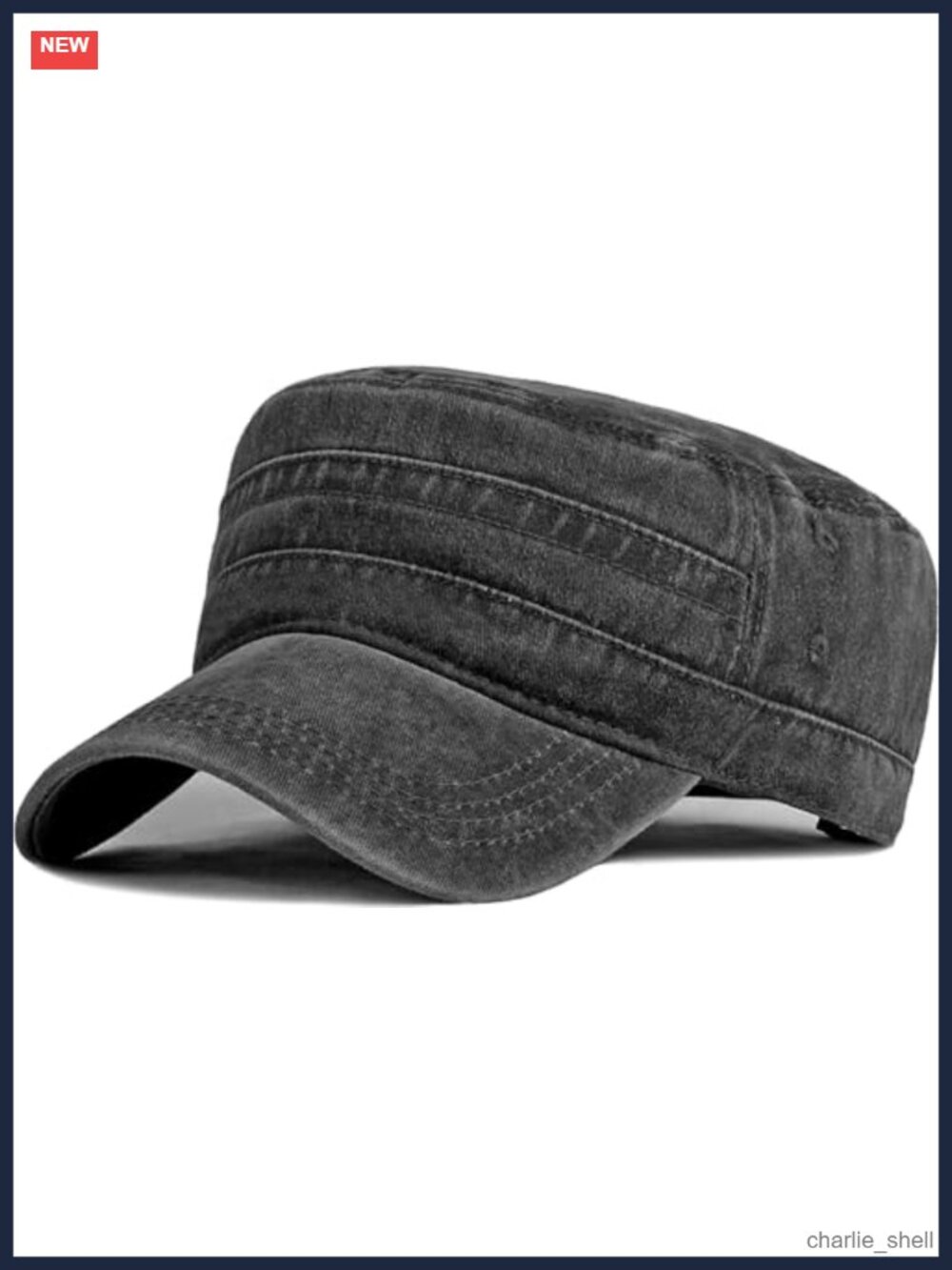 Cadet Army Cap Washed Military Flat Top Hat Adjustable Baseball Cap